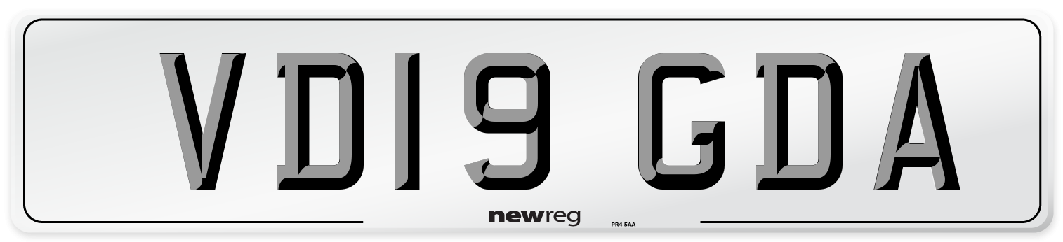 VD19 GDA Number Plate from New Reg